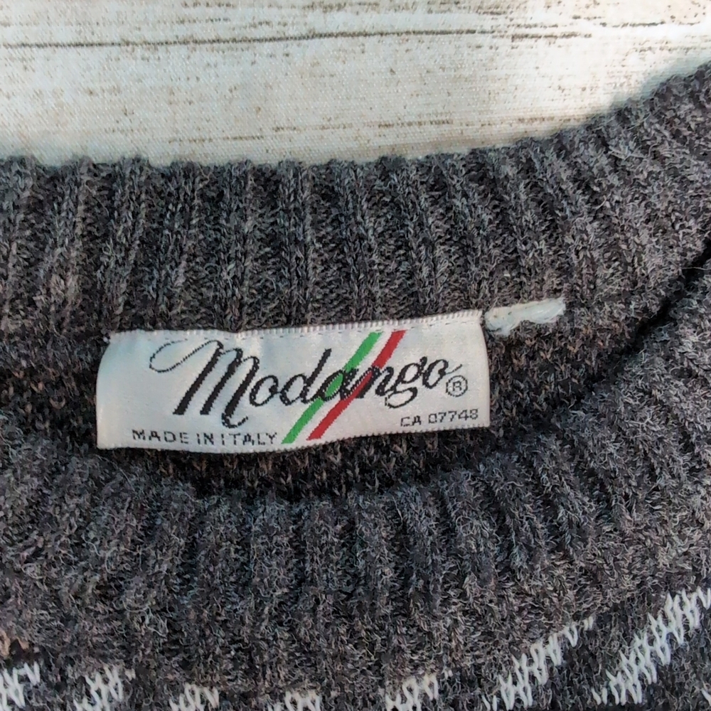 Modango Geometric Dark Neutrals Crewneck Sweater